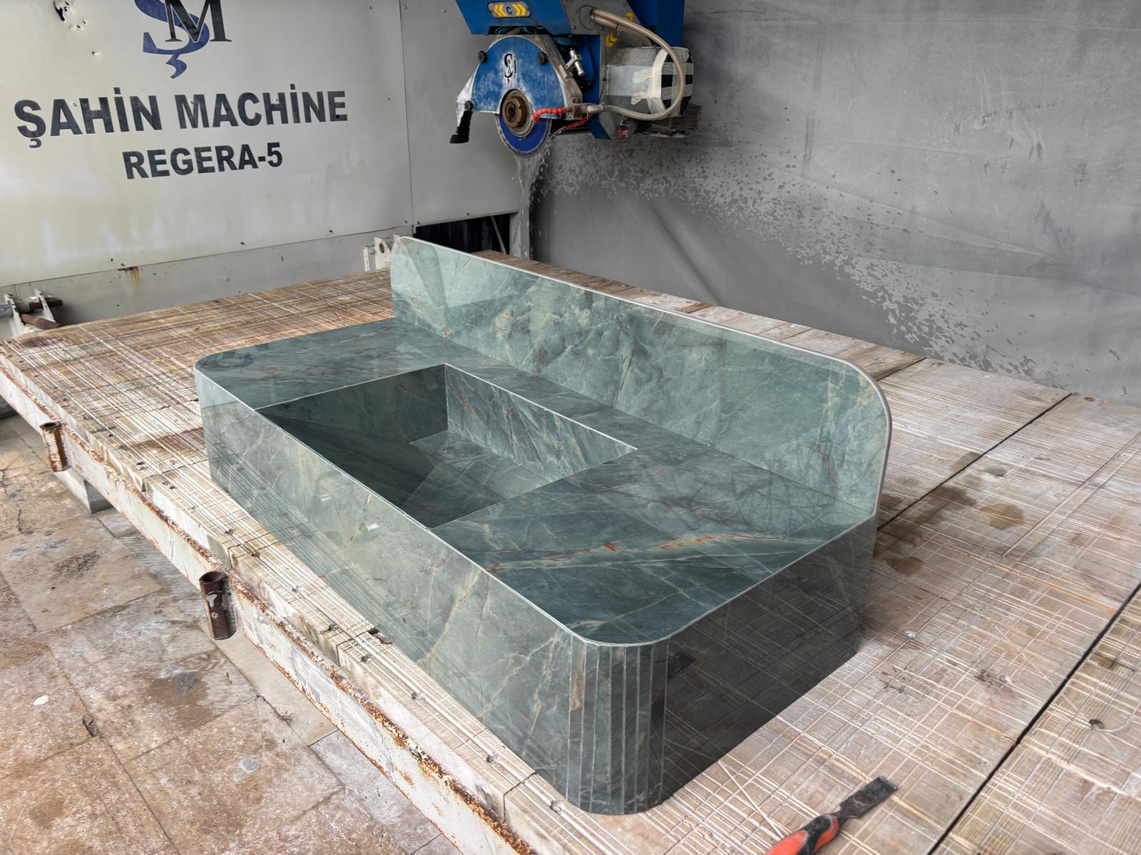 Yeşil mermer lavabo üretim